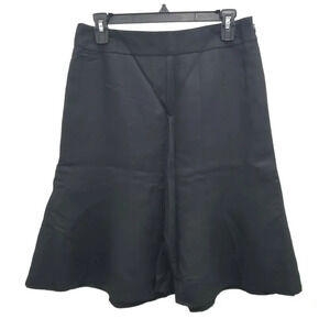 Ann Taylor LOFT Women's Black Linen Blend Flared A-Line‎ Career Skirt Size 4
